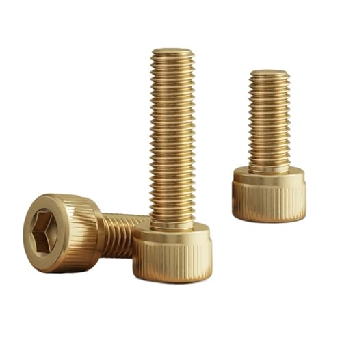 YANGC 20/50/100 Stück Innensechskantschrauben aus reinem Messing M2 M2.5 M3 Inbusschlüssel(100Pcs,M3x5mm) von YANGC