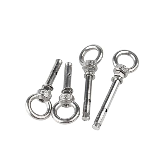 YANGC 304 A2 Edelstahl Hülsenanker Beton Expansion Augenschraube Installation Artefakt Haken Lange Ringschrauben(M6x70mm(10pcs)) von YANGC