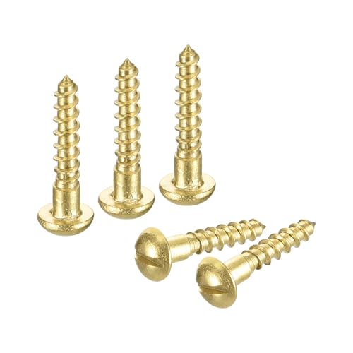 YANGC 40/60 Stück Holzschrauben M1.6 M2 M2.5 M3 M3.5 Messing Schlitz Rundkopf Selbstschneidende Schraube for Schränke Kleiderschränke Holzbearbeitung(40PCS,M2.5 x 10mm) von YANGC