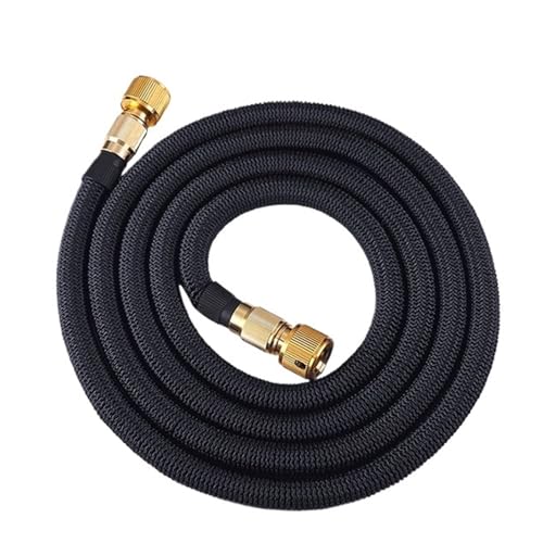 YANGC Ausdehnbarer Gartenschlauch – Hochleistungs-4-Lagen-Latexkern mit überragender Festigkeit – Extra starke Messinganschlüsse, Wasserschlauch(1.7m black) von YANGC