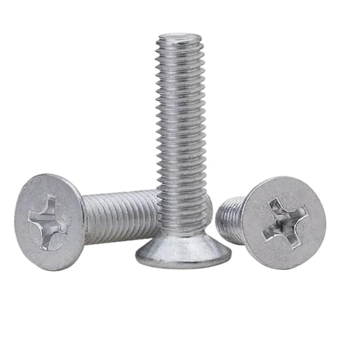 YANGC DIN965 Aluminiumlegierung 6063 Senkkopf-/Flachkopf-Maschinenschraube M1.7 M2 M2.5 M3 M4 M5 M6(M3X4 100PCS) von YANGC
