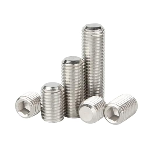 YANGC Feingewinde-Madenschraube M3 M4 M5 M6 M8 M10 M12 M14 M16 304 A2 Edelstahl Flachkopf-Stellschraube Endschraube Madenschraube DIN913(5mm,M3x0.35mm-100pcs) von YANGC