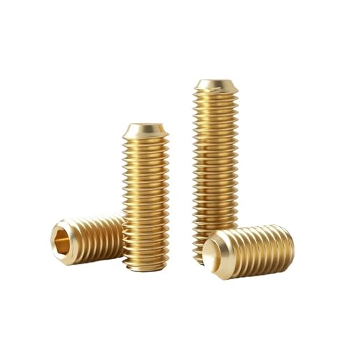 YANGC Innensechskant-Stellschrauben mit konkavem Ende, Messing-Kopfschrauben M2 M2.5 M3 M4 M5 M6 M8 M10 M12(12mm,M2.5-(50pcs)) von YANGC