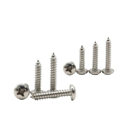 YANGC Kreuzschlitz-Blechschraube mit Flachkopf M1.2M1.4M1.7M2M2.2M2.6M3M3.5M4 304 Edelstahl-Holzschrauben mit Rundkopf(M4x45mm-20pcs) von YANGC
