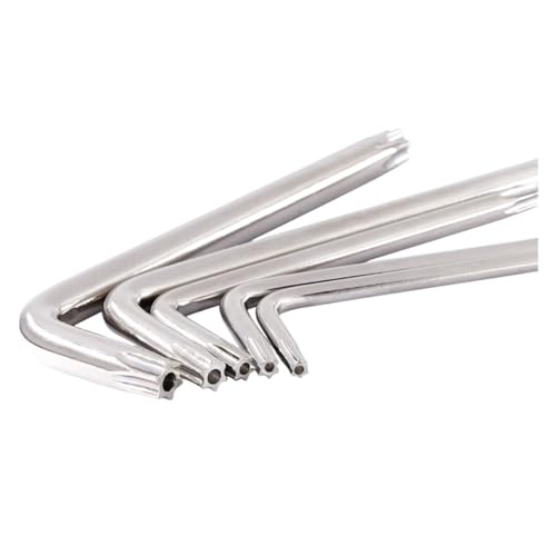 YANGC L-Typ-Schraubendreher T10 T15 T20 T25 T30 T40 Sechs-Lappen-Kopf Manipulationssicherer Sicherheitsbolzenschlüssel Reparaturwerkzeug Doppelend-Schraubendreher(5pcs,(T40) M8) von YANGC