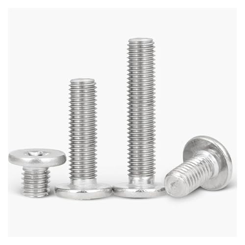 YANGC M2 M3 M4 M5 M6 Sechslappen-Torxschrauben mit ultradünnem, flachem Waferkopf, Diebstahlsicherung, Edelstahl 304(M4x4mm 100pcs) von YANGC