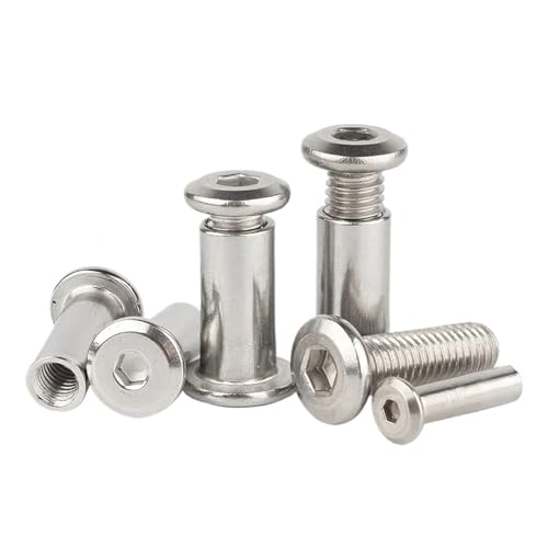 YANGC M2 M3 M4 M5 M6M8M10 304 Edelstahl Flache Hex Innensechskant Möbel Niet Stecker Einsatz Joint Hülse Kappe Mutter Schraube(45mm,M3-D4mm(20Set)) von YANGC