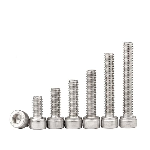 YANGC M2.5 A2-70 304 Edelstahl Sechskantschrauben mit Innensechskant DIN912 M2.x3 4 5 6 7 8 10 12 30 35 40 45 50 55 60mm(M2.5x18mm 50pcs) von YANGC