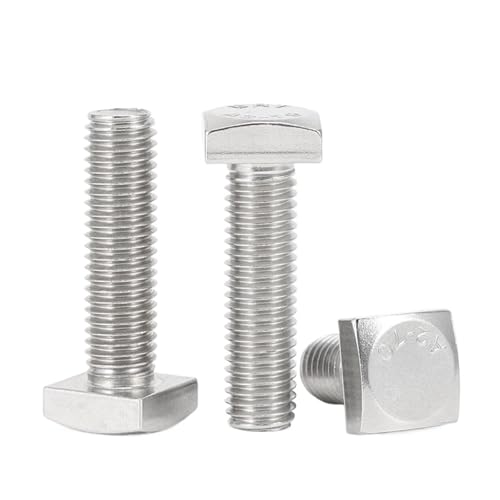 YANGC M4 M5 M6 M8 M10 M12 GB35 304 A2 Edelstahl Quadrat Foursquare Quadrate Form Typ Kopfschraube Bolzen(100mm,M12 (1Pcs)) von YANGC