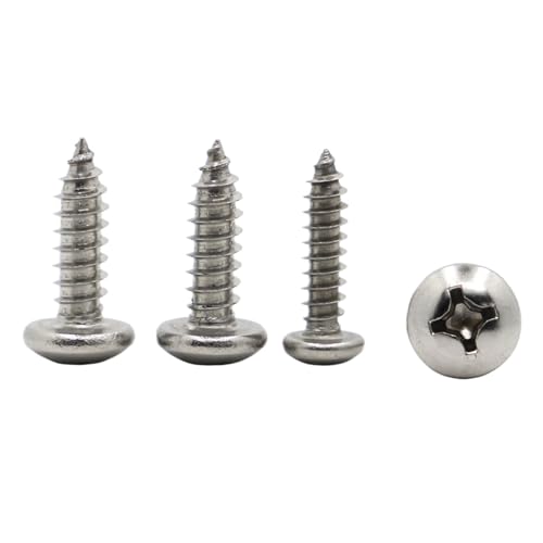YANGC PA M1 M1.2 M1.4 M1.7 M2 M2.3 M2.6 M3 M3.5 M4 M5 M6 304 Edelstahl Elektronische Schraube Flachkopf Selbstschneidende Schrauben(10mm,M2.3 50pcs) von YANGC