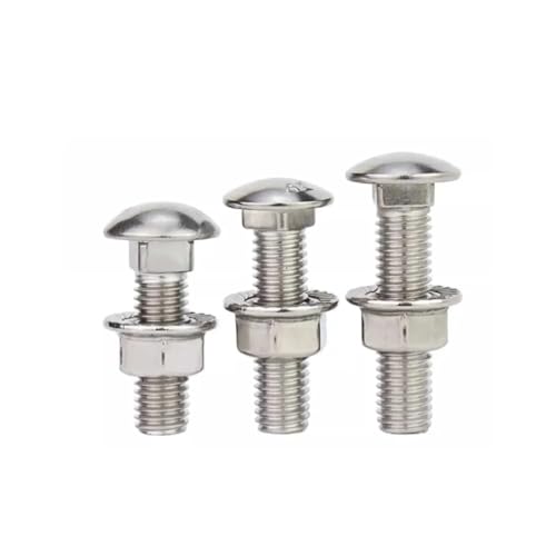 YANGC Schlossschraube aus Edelstahl 304/Gb12, kleiner Kopf, halbrund, Kombinations-Brückenschraube M3M4M5M6M8M10M12(5set M8x35) von YANGC