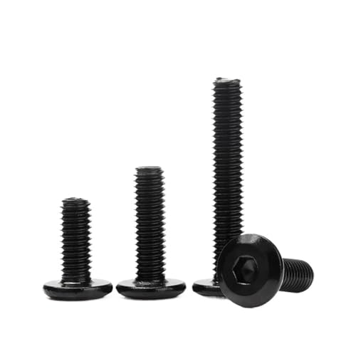 YANGC Schwarz verzinkter Edelstahl 304 M2 M2.5 M3 M4 M5 M6 M8 Flachsechskant Innensechskant Möbelschraube Verbindungsstück Verbindungsbolzen(45mm,M5 (20pcs)) von YANGC