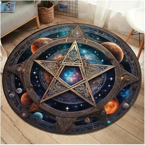 YANGECHEN Cosmic Planet Pentagramm Runde Fläche Teppiche Wohnzimmer Schlafzimmer Stuhlmatten Badezimmer Wc Fußmatten Wohnkultur Teppiche 100Cm YANGECHEN Cosmic Planet Pentagramm Runde Fläche Teppiche Wohnzimmer Schlafzimmer Stuhlmatten Badezimmer Wc Fußmatten Wohnkultur Teppiche 100Cm von YANGECHEN