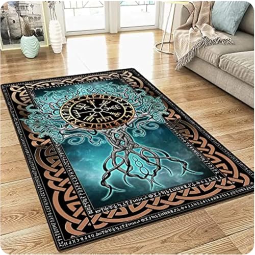 YANGECHEN Nordischer Lebensbaum Nordischer Teppich Für Wohnzimmer Wohndekorationen Sofa Tischbereich Teppiche Für Schlafzimmer Bodenmatte 80X150Cm von YANGECHEN