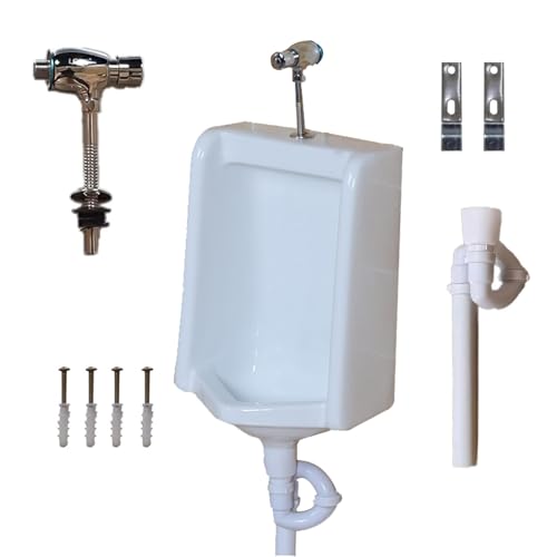Keramik Urinal für Männer, Druckspüler Urinal mit Spülventil, Wand Urinal, Geeignet für Badezimmer, Hotels, Einkaufszentren und Privathaushalte Keramik Urinal für Männer, Druckspüler Urinal mit Spülventil, Wand Urinal, Geeignet für Badezimmer, Hotels, Einkaufszentren und Privathaushalte von YANGLLYJ