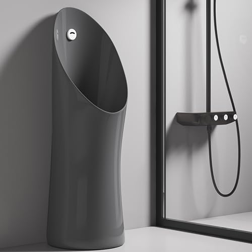 Urinal Keramik, Pissoir Bodenstehend, mit Automatischer Spülung für Zuhause, Schule, Einkaufszentrum(Gray) von YANGLLYJ