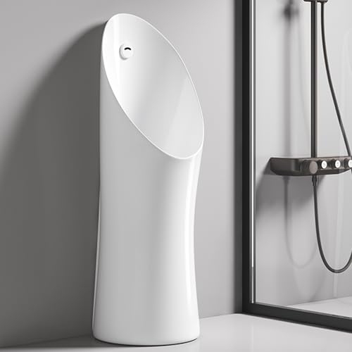 Urinal Keramik, Pissoir Bodenstehend, mit Automatischer Spülung für Zuhause, Schule, Einkaufszentrum(White) von YANGLLYJ