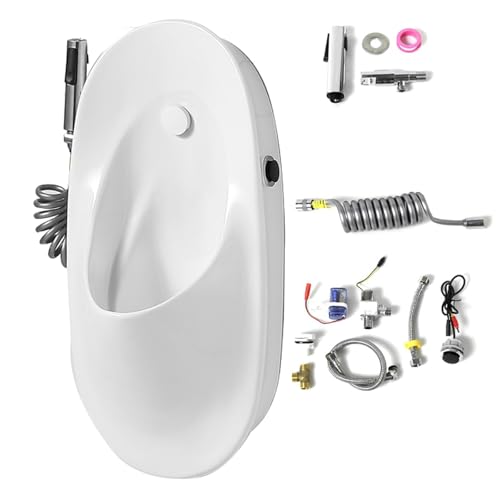 Urinal für Männer aus Keramik, Urinente Für Männer Wandmontage mit 20–50 cm Ausziehbarer Sprühpistole, Sensorspülung und Manueller Druckknopfspülung Urinal für Männer aus Keramik, Urinente Für Männer Wandmontage mit 20–50 cm Ausziehbarer Sprühpistole, Sensorspülung und Manueller Druckknopfspülung von YANGLLYJ