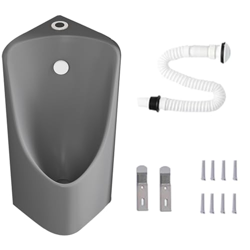 Urinal mit Sensor Spülung, Auslaufsicheres Eck-Urinal aus Keramik Urinente für Männer, Ideal für die Nachtnutzung, Platzsparendes Design(Gray) von YANGLLYJ