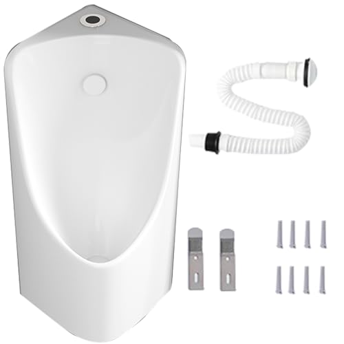 Urinal mit Sensor Spülung, Auslaufsicheres Eck-Urinal aus Keramik Urinente für Männer, Ideal für die Nachtnutzung, Platzsparendes Design(White) von YANGLLYJ