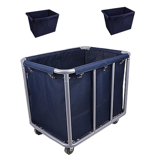 Wäschekorb mit Rollen, 400-Liter-wäschekorb Rollen, Wagen mit Rollen für Private und Gewerbliche Waschküchen(Blue) von YANGLLYJ