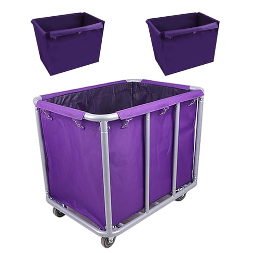 Wäschekorb mit Rollen, 400-Liter-wäschekorb Rollen, Wagen mit Rollen für Private und Gewerbliche Waschküchen(Purple) von YANGLLYJ