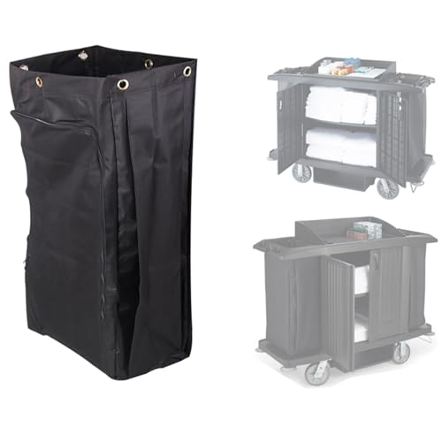Wäschewagen Ersatzsack, Wäschewagen mit Rollen Ersatzsack, Robuster Wäschesammler mit Reißverschluss für Gewerbliche und Professionelle Reinigung(Black) von YANGLLYJ
