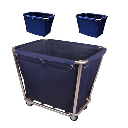 Wäschewagen mit Rollen, Laundry Organizer, Wagen mit Rollen für Industrie und Haushalt, Herausnehmbarer Innensack, Tragkraft 200 Kg(Blue) von YANGLLYJ
