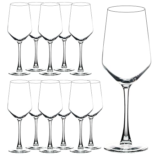 YANGNAY Weingläser (12er Set, 370 ml), klare Weingläser für Rot- oder Weißwein, glatter Rand, spülmaschinenfest von YANGNAY
