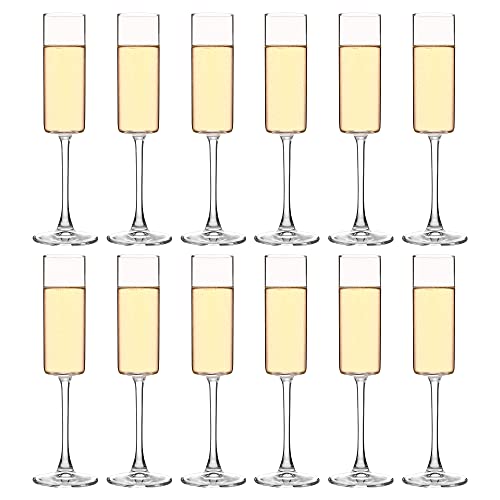 YANGNAY Zylinder-Champagnerflöten, Champagnerflöten, Glas, transparent, für Party, Zuhause, Restaurant, 170 ml, 12 Stück von YANGNAY