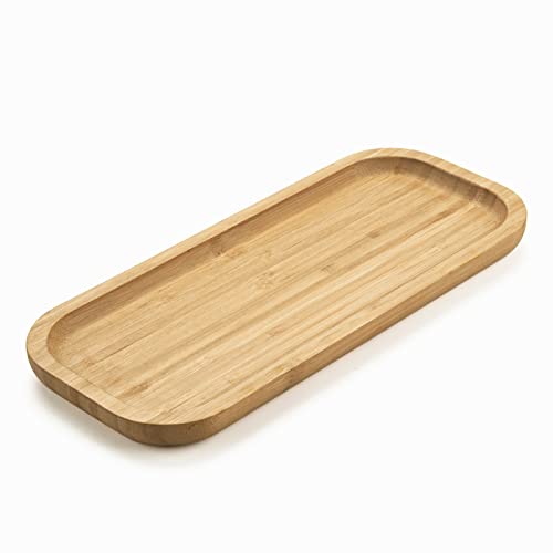 Bambus Badezimmertablett, Schminktisch Tablett, Serviertablett Holz, Toilettentank Tablett, Tischtablett, Kosmetik Tablett Organizer, 30 x 13 x 2 cm von YANGQIHOME