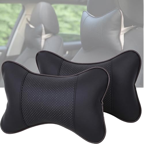 YANGSKT1 2 Stück Auto Nackenkissen für BMW 1 Series F20 F21 MPack 118i 120i 2015-2019, Auto Kopfstütze Leder Soft Auto Autositz Nackenstütze Nackenkissen für Autositz Kopfstütze von YANGSKT1