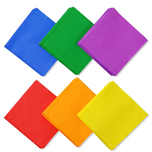 120 Stück Bunt Servietten Cocktailservietten Regenbogen Papierservietten, 2-lagig für Gastronomie Geburtstag Hochzeit(Grün, Lila, Blau, Orange, Gelb, Rot), 16,5 x 16,5 cm von YANGTE