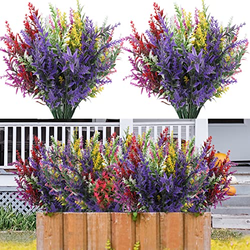 YANGTE Kunstblumen Plastik Blumenstrauß 12Pcs, Kunststoff Blumen Deko für Garten Fenster Box Tischdeko Balkon Hochzeitsfeier von YANGTE