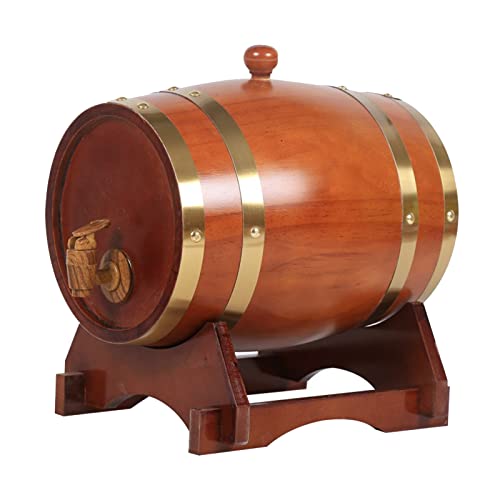YANGUANG Weinfass Schokoladenfarbe 1.5L/3L/5L/10L/20L/25L/30L/50L Eichenfass，Vintage Holz Eichenfass for Die Weinbereitung Oder Lager Bier Whiskey Rum，Geeignet for Bars(Size:30L) von YANGUANG
