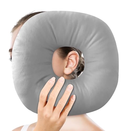 YANGUN Piercing Kissen mit Loch, Donut Ohrenkissen, Donut Kissen mit Loch für Ohr, Piercing-Kissen für Seitenschläfer, Piercing Pillow, Rundes Baumwoll-Piercing-Kissen, Grau YANGUN Piercing Kissen mit Loch, Donut Ohrenkissen, Donut Kissen mit Loch für Ohr, Piercing-Kissen für Seitenschläfer, Piercing Pillow, Rundes Baumwoll-Piercing-Kissen, Grau von YANGUN