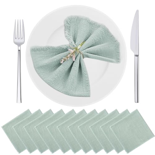 YANGUN Stoffservietten Grün, Servietten Stoff 42 x 42 cm, Leinenservietten Baumwolle Tischdekoration für Familienfeiern, Hochzeiten, Geburtstage Abendessen Cafe Restaurant (Grün) von YANGUN