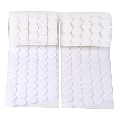 Klett Klebe Punkte, Klettpunkte 200 Stück Klett Punkte 100 Paar Schlaufe Punkte Self Adhesive Klebend Klettverschluss,für Papier, Kunststoff, Glas, Leder, Metall, Kleidungsstücke 20 mm (Weiß) von YANGWEN