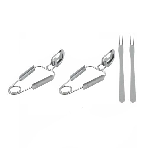 4 Stück Schneckenteller Meeresfrüchte Werkzeug Set Küchenzange Edelstahl Servierzange für Muschel Auster Servierpfannee Zuhause Restaurant Hotel Zubehör von YANGWEN