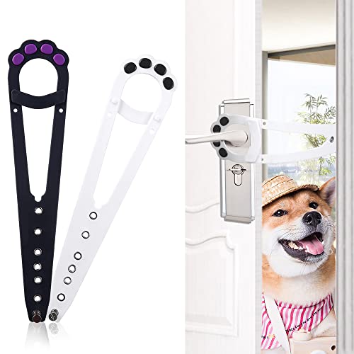 YANGWEN Katzentürriegel,2 Stück verstellbare Katzentür-Alternative,stärkerer Flex-Türstopper Türschlösser für Haustiere,hält Hunde und Baby von Katzenklo und Futter fern von YANGWEN