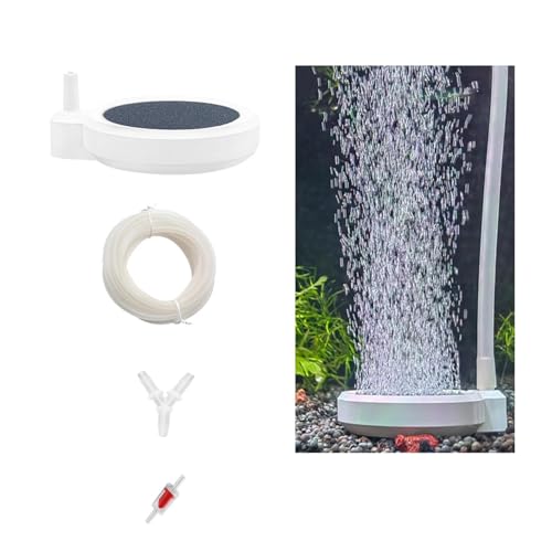 YANGWEN Sprudelstein für Aquarium Luftstein Aquarium Luftstein SauerstoffStein Nano Bubble Air Stone Sprudelstein mit Luftschlauch Aquarium Luftsteinfür Aquarium und Teich (5 cm) von YANGWEN