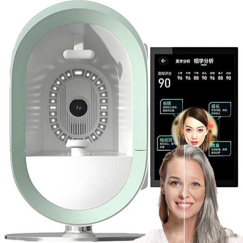 3D-Hautanalysegerät, intelligenter KI-Hautdetektor, 12-Spektralbildgebung, 40 MP-Gesichtsfeuchtigkeitsanalysator, Sepidermis-/Tiefen- und Vorder-/Seitengesichtsanalyse, mehrsprachige Unterstützung,A von YANGYMM