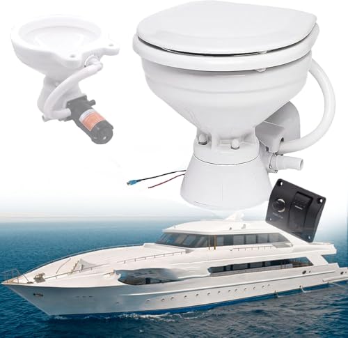 YANGYMM 12 V Leise SpüLung Wohnmobiltoilette Camper-Toilette, Professionelle Elektrische Marinetoilette Bootskopf, für Boote Und Yachten, Einknopf-SpüLschalterfeld, Eingebauter Zerkleinerer YANGYMM 12 V Leise SpüLung Wohnmobiltoilette Camper-Toilette, Professionelle Elektrische Marinetoilette Bootskopf, für Boote Und Yachten, Einknopf-SpüLschalterfeld, Eingebauter Zerkleinerer von YANGYMM