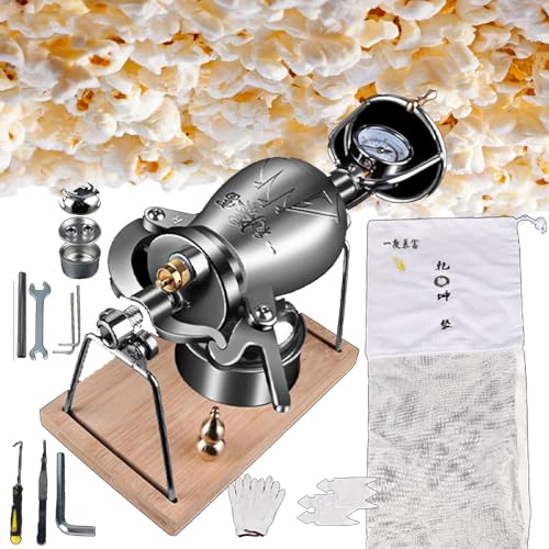 YANGYMM 304 Popcornmaschine aus Edelstahl,Chinesische Vintage-Popcornmaschine, traditioneller Popcorn-Popper mit Manometer, für Zuhause, Party, Mini-Popcorn-Maker,268ml YANGYMM 304 Popcornmaschine aus Edelstahl,Chinesische Vintage-Popcornmaschine, traditioneller Popcorn-Popper mit Manometer, für Zuhause, Party, Mini-Popcorn-Maker,268ml von YANGYMM