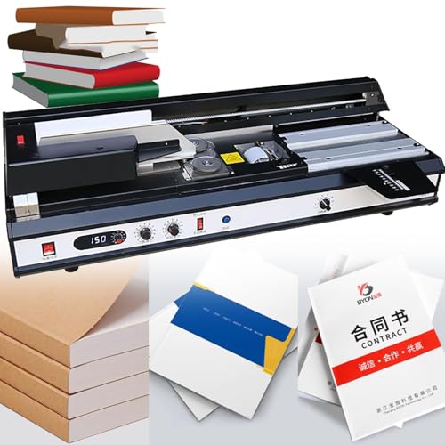 YANGYMM A4-Dokumentenbindemaschine für Tender-Books, 40-Mm-Kabellose Automatische HeißKlebebindemaschine, Effizienz: 220 BüCher/Stunde, FräSfreie Funktion, Einstellbarer RüCkenradius von YANGYMM