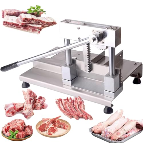 YANGYMM Gewerblicher Manueller Fleischknochenschneider, Rippenschneider, Hochleistungs-HäHnchenschneidemaschine, Knochenhacker, Klinge Aus Vollstahl, für Rind, Ziege, Schwein, Metzger, KüChe von YANGYMM