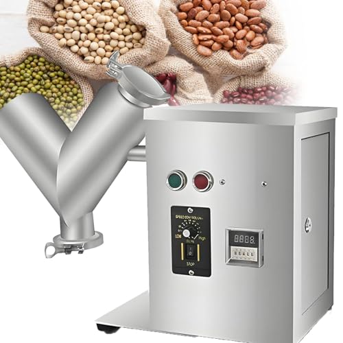 YANGYMM Industriemischer, 2L V-Typ Pulvermischer, Einstellbare Geschwindigkeit Und Zeitfunktion, HöHere Geschwindigkeit, GleichmäßIges Mischen, GeräUscharm für Futter, DüNger, Kraftstoff von YANGYMM