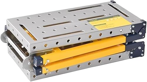 YANGYMM Tragbare, Zusammenklappbare GerüStplattform, Verstellbare Trittleiter Aus Stahl, Zum Reinigen Und Streichen von WäNden, GerüSt – TräGt 150 Kg, Ideal für Trockenbauarbeiten,140x36cm von YANGYMM