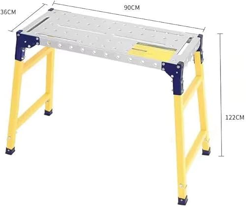 YANGYMM Verstellbare Trittleiter Aus Stahl, Tragbare, Klappbare GerüStplattform, TräGt 150 Kg, Zum Reinigen Und Streichen von WäNden, Mit Rutschfesten FüßEn für Maler Und Bauarbeiter,180x36cm YANGYMM Verstellbare Trittleiter Aus Stahl, Tragbare, Klappbare GerüStplattform, TräGt 150 Kg, Zum Reinigen Und Streichen von WäNden, Mit Rutschfesten FüßEn für Maler Und Bauarbeiter,180x36cm von YANGYMM