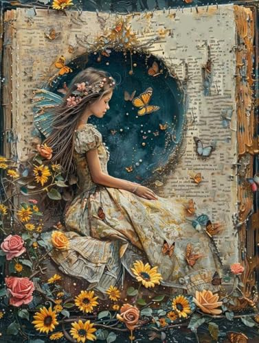 Diamond Painting Frau Diamond Painting Erwachsene, 5D DIY Crystal Art Buch Muster Quadratische Steine Vollbohrer Mosaik Bastelset Erwachsene für Zimmer Deko, Geschenke für Frauen 30x40cm -yym25079C von YANGYUMBOU
